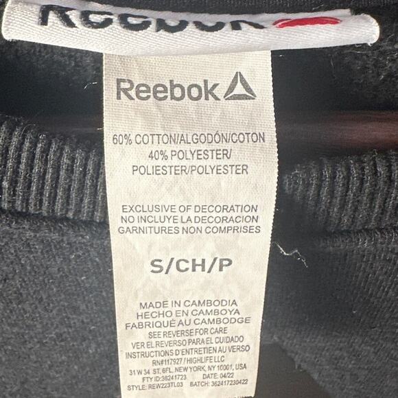 Reebok Crewneck Black Sweatshirt Women's Size Small Active Casual Lounge Cozy - Picture 3 of 3